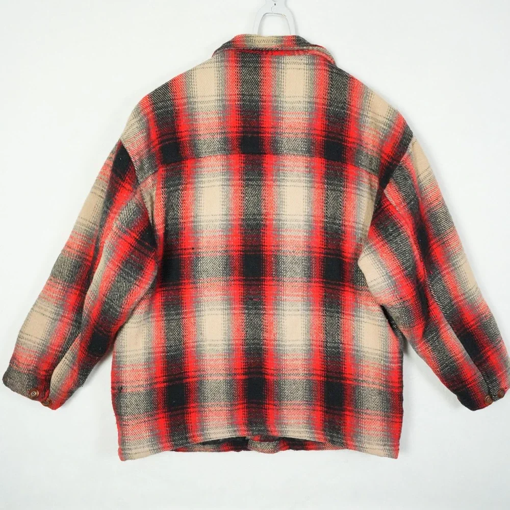 Urban Equipment Country‎ Plaid Wool Blend Lined Oversized Jacket Men Size Small